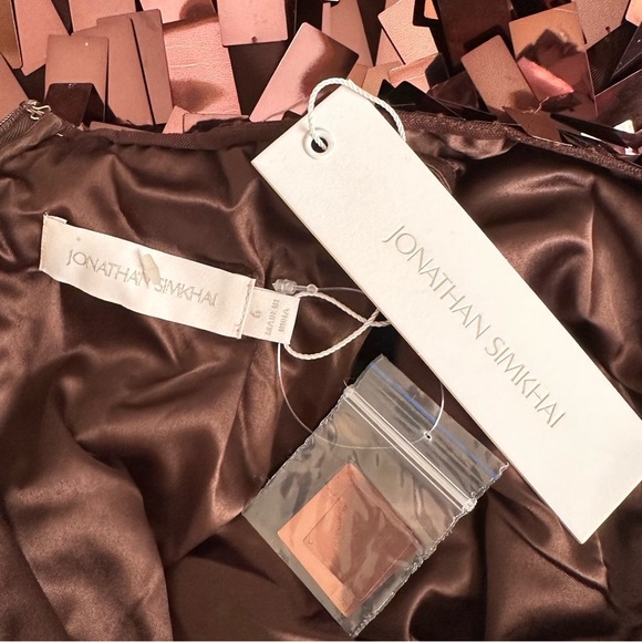 Jonathan Simkhai The Jillian Sequin Midi Dress in Chocolate Brown - Picture 10 of 13